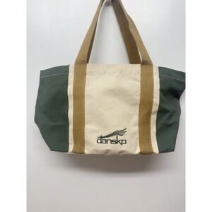 Dansko Canvas Tote Bag New Natural Green Ivory Tan Hand‎ Bag New York 12X5  #51